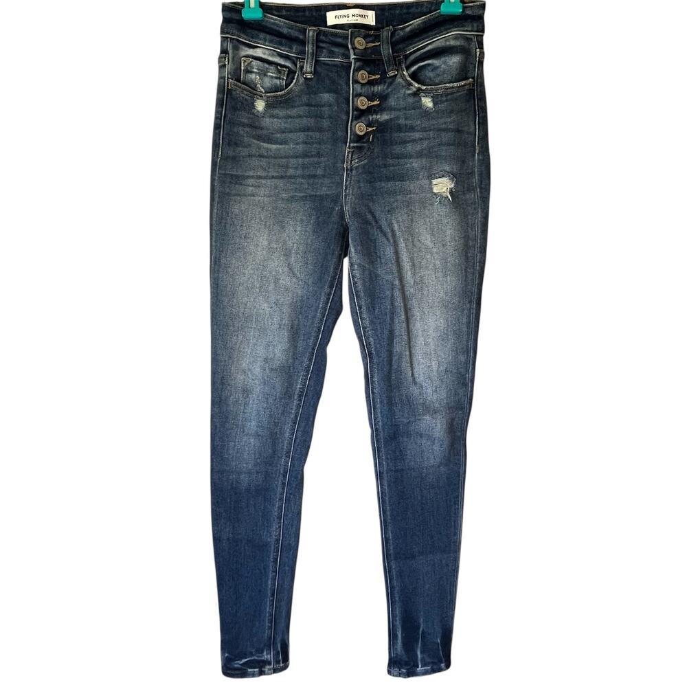 Flying Monkey Medium Wash Distressed Jean Jegging Size 25